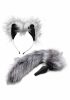 Anal Toys | Tailz Grey Wolf Tail Anal Plug And Ears Set Anal Toys Anal Toys