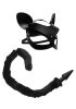 Fetish & Bondage | Cat Tail Anal Plug And Mask Set Fetish & Bondage Black