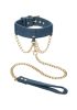 Fetish & Bondage | Ride ‘Em Premium Denim Collection Collar With Leash Fetish & Bondage Blue