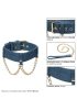 Fetish & Bondage | Ride ‘Em Premium Denim Collection Collar With Leash Fetish & Bondage Blue