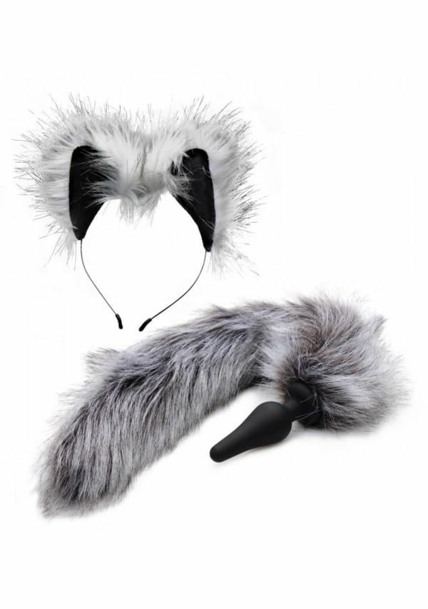 Anal Toys | Tailz Grey Wolf Tail Anal Plug And Ears Set Anal Toys Anal Toys