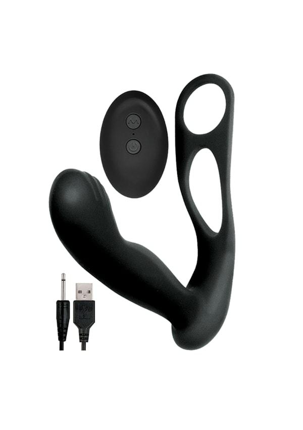 Couples | Butts Up Prostate Massager W/Scrotum & Cock Ring Couples Black