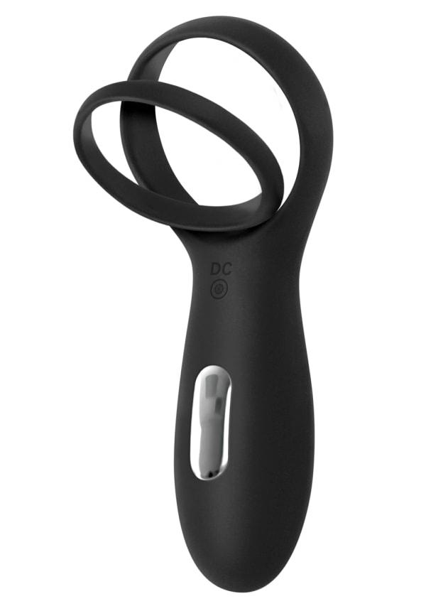 Couples | The Rechargeable Torpedo Cock Ring With Ball Strap Couples Black