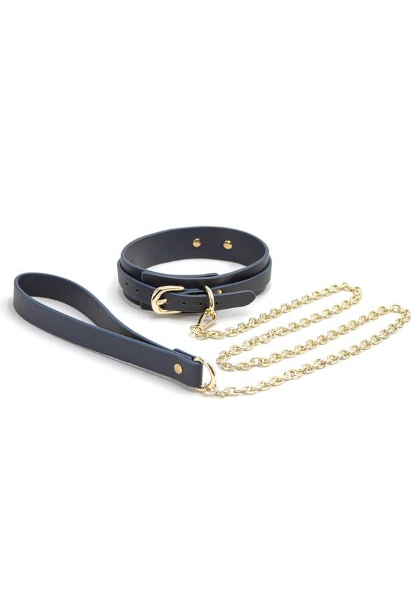 Fetish & Bondage | Bondage Couture – Collar And Leash Fetish & Bondage Blue or Black