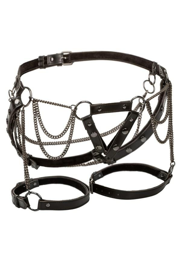 Fetish & Bondage | Euphoria Collection Thigh Harness With Chains Fetish & Bondage Black