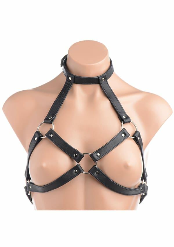 Fetish & Bondage | Leather Harness Bra Fetish & Bondage Black