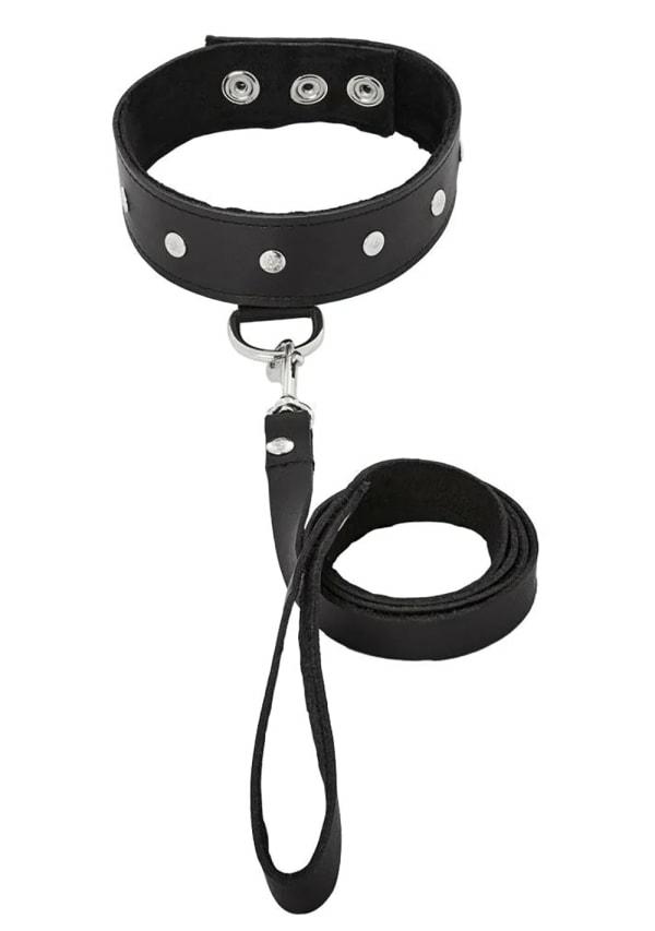 Fetish & Bondage | Leather Leash And Collar Set Fetish & Bondage Black