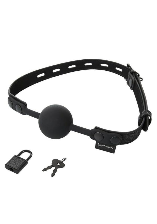 Fetish & Bondage | Locking Lace Silicone Ball Gag Fetish & Bondage Black