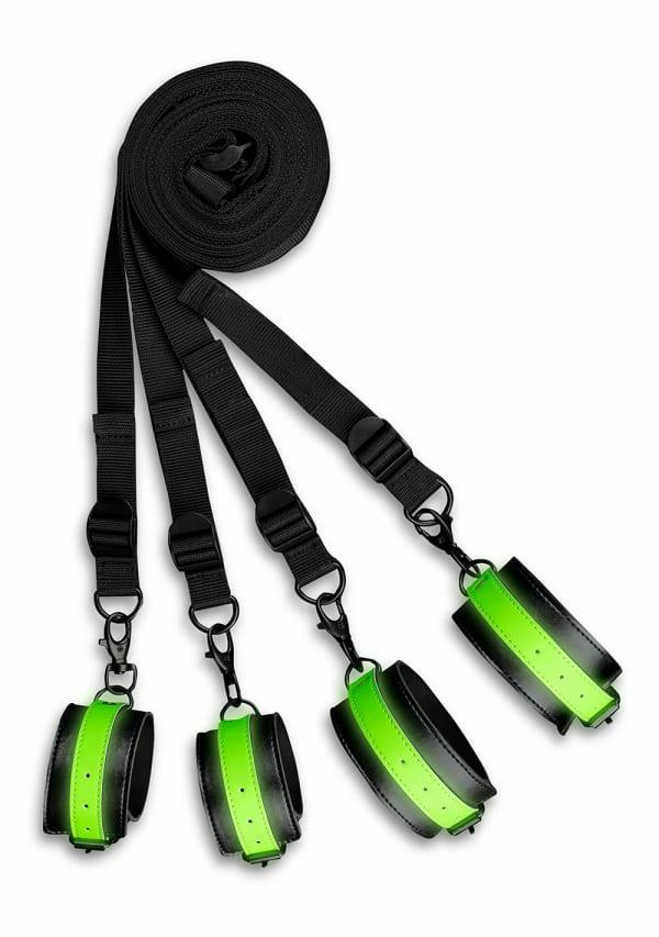 Fetish & Bondage | Ouch! Glow In The Dark Bed Bindings Restraint Kit Fetish & Bondage Fetish & Bondage