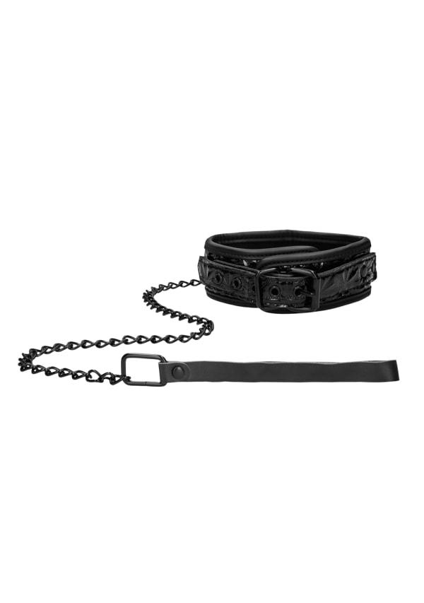 Fetish & Bondage | Ouch! Luxury Collar With Leash Fetish & Bondage Black