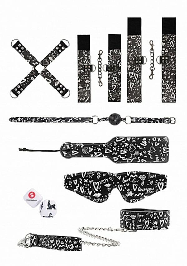 Fetish & Bondage | Printed Bondage Kit – Love Street Art Fashion Fetish & Bondage Black / White