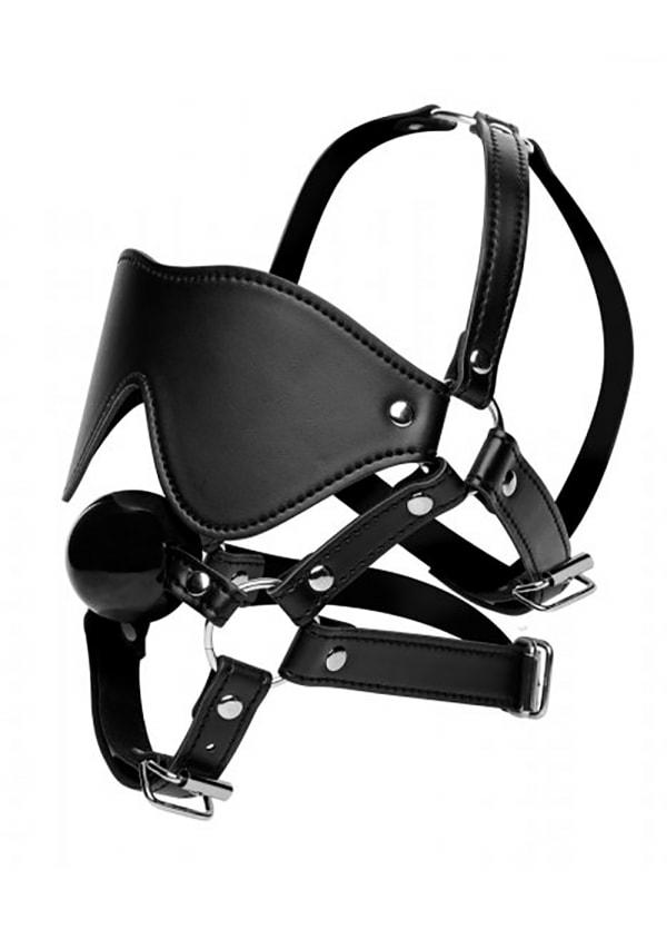 Fetish & Bondage | Strict – Blindfold Harness And Ball Gag Fetish & Bondage Black