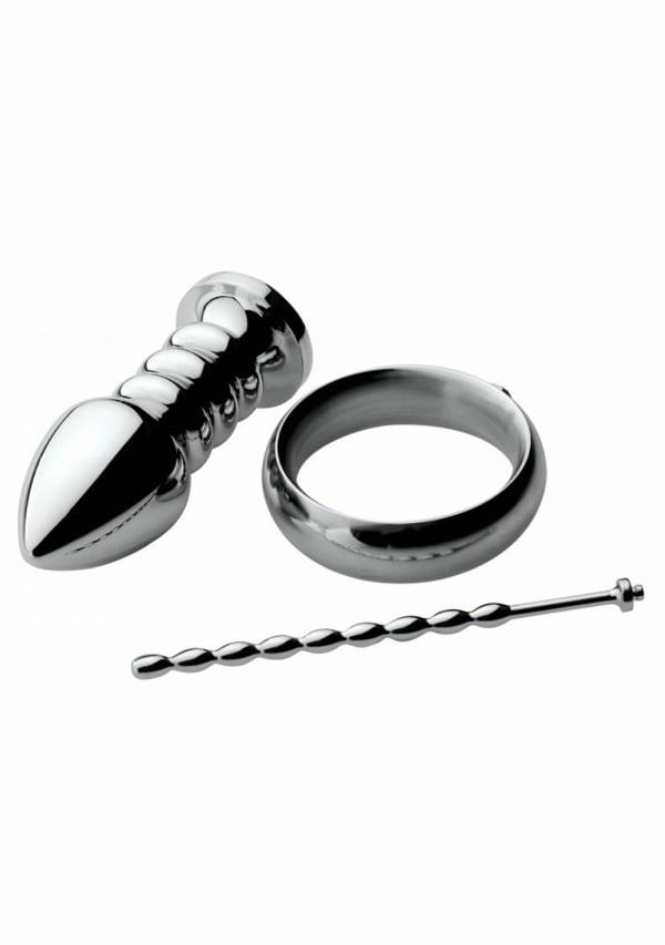 Fetish & Bondage | Zeus Electrosex Deluxe Series Voltaic For Him Stainless Steel Male E-Stim Kit Fetish & Bondage Fetish & Bondage