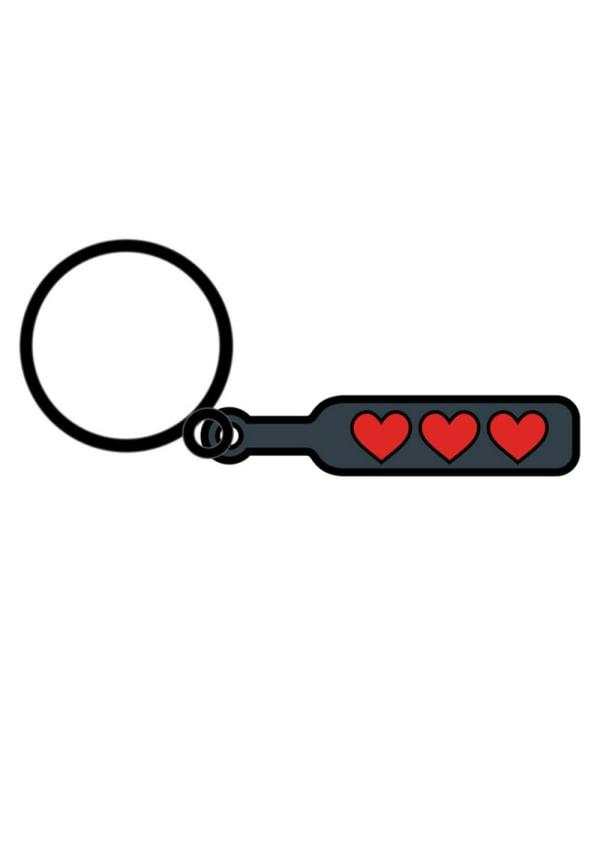 Gifts & Games | Hearts Paddle Keychain Gifts & Games Black