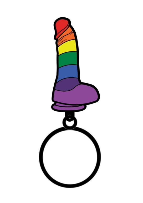 Gifts & Games | Rainbow Dildo Keychain Gifts & Games Gifts & Games