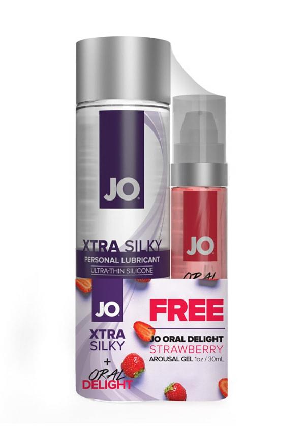 Sensual Products | Jo Xtra Silky Silicone And Strawberry Oral Delight Gift Set Sensual Products Sensual Products